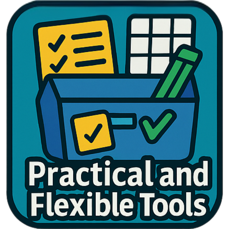 Clipboard, folder, and templates icon symbolizing ready-to-use Agile tools